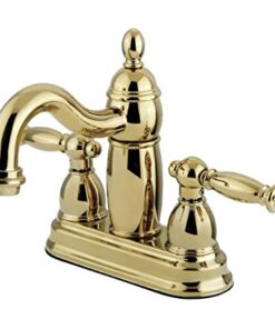 Kingston Brass KB7902TL Templeton 4-Inch Centerset Lavatory Faucet with Brass Pop-Up, Polished Brass