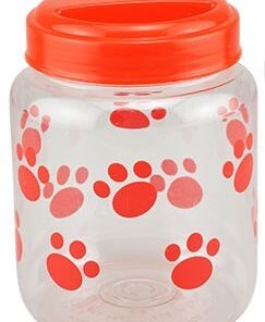Pet Treat & Food Storage Containers BPA-Free Plastic Airtight Canisters Pet Treat Jar - Red